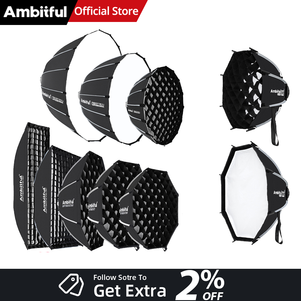 Beauty Dish Softbox - AMBITFUL Seri Q3/Q7/Q9 Softbox Lepas Pasang