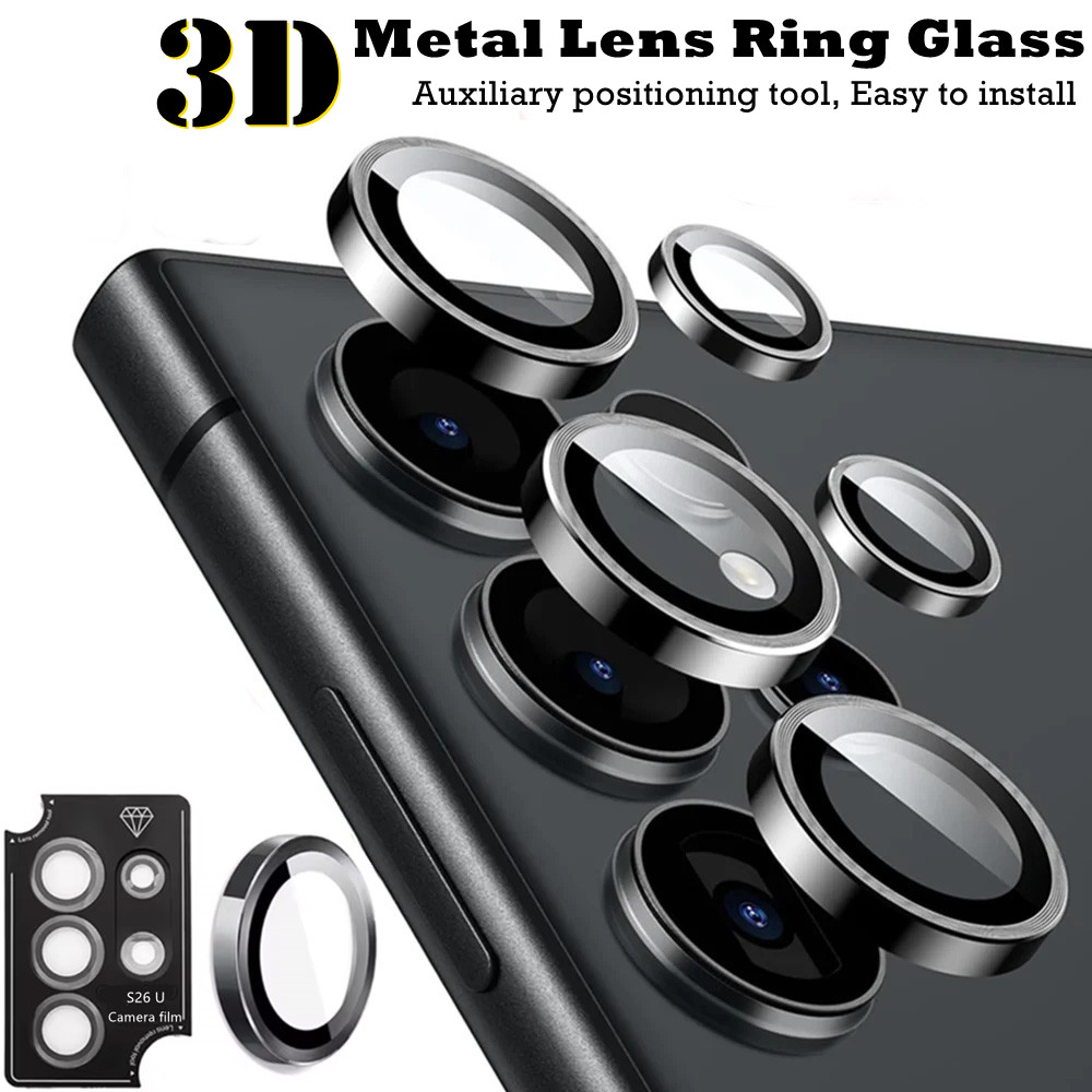 Photography Kit Samsung S26 Ultra - 1Set Penutup Pelindung Lensa Berkilau Metalik