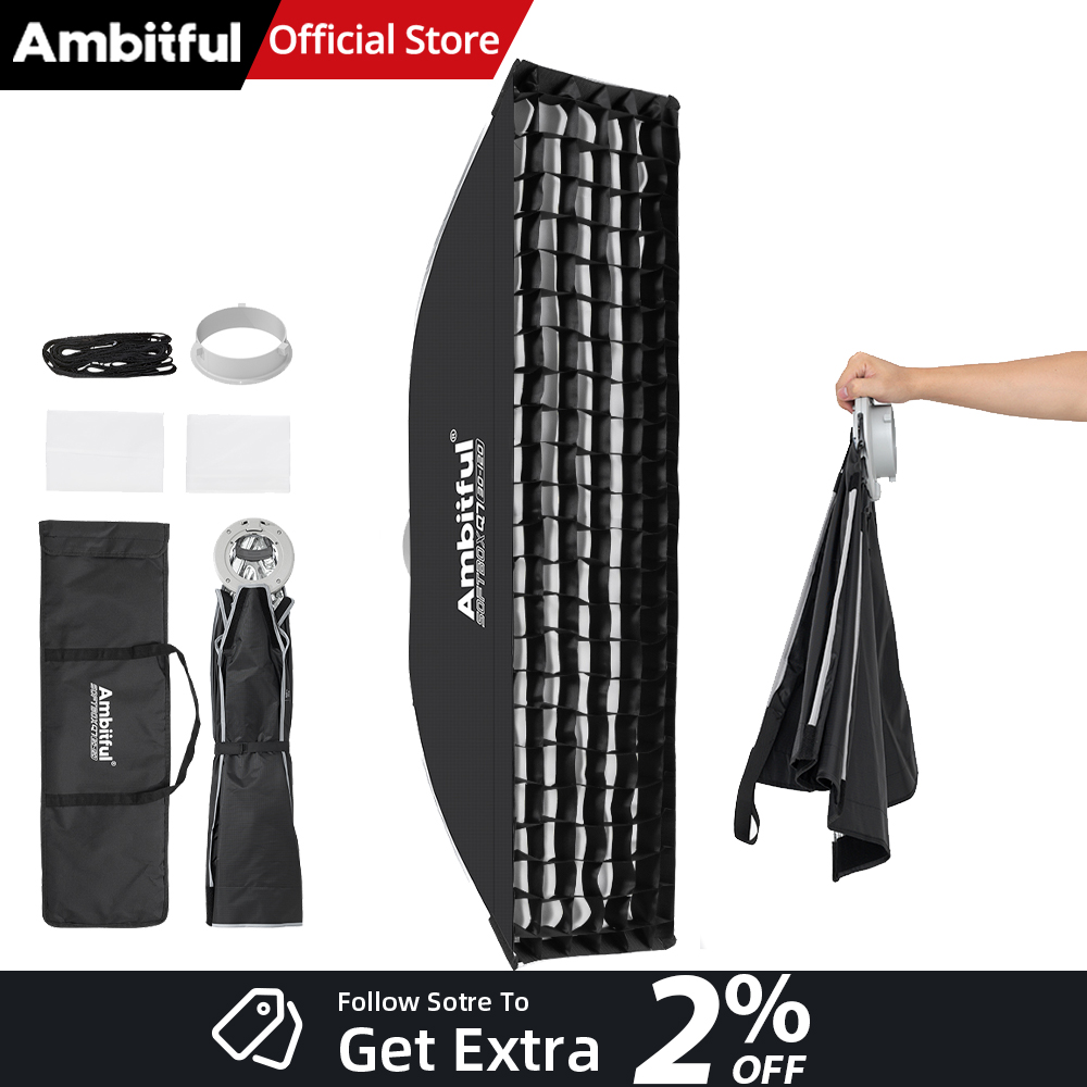 Beauty Dish Softbox - AMBITFUL Q7-II 30*120cm Bowens Mount Strip