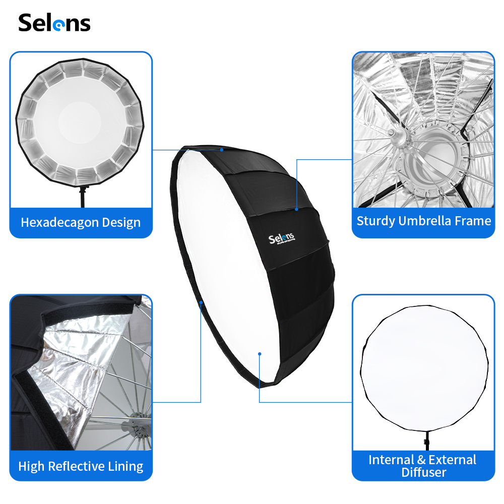 Selens 85Cm Payung Radar Softb - Beauty Dish Softbox ulasan dan harga