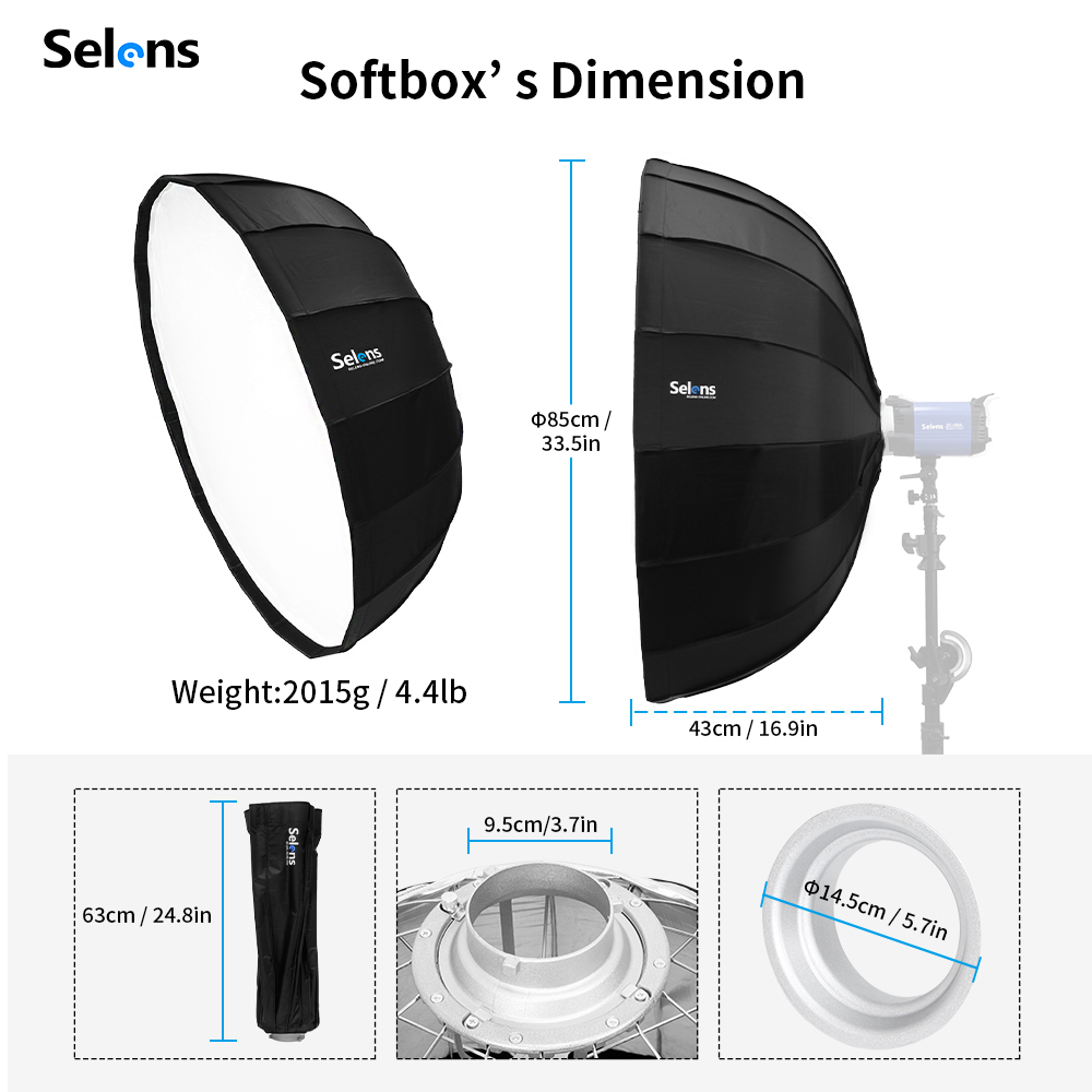 Selens 85Cm Payung Radar Softb - Beauty Dish Softbox ulasan dan harga