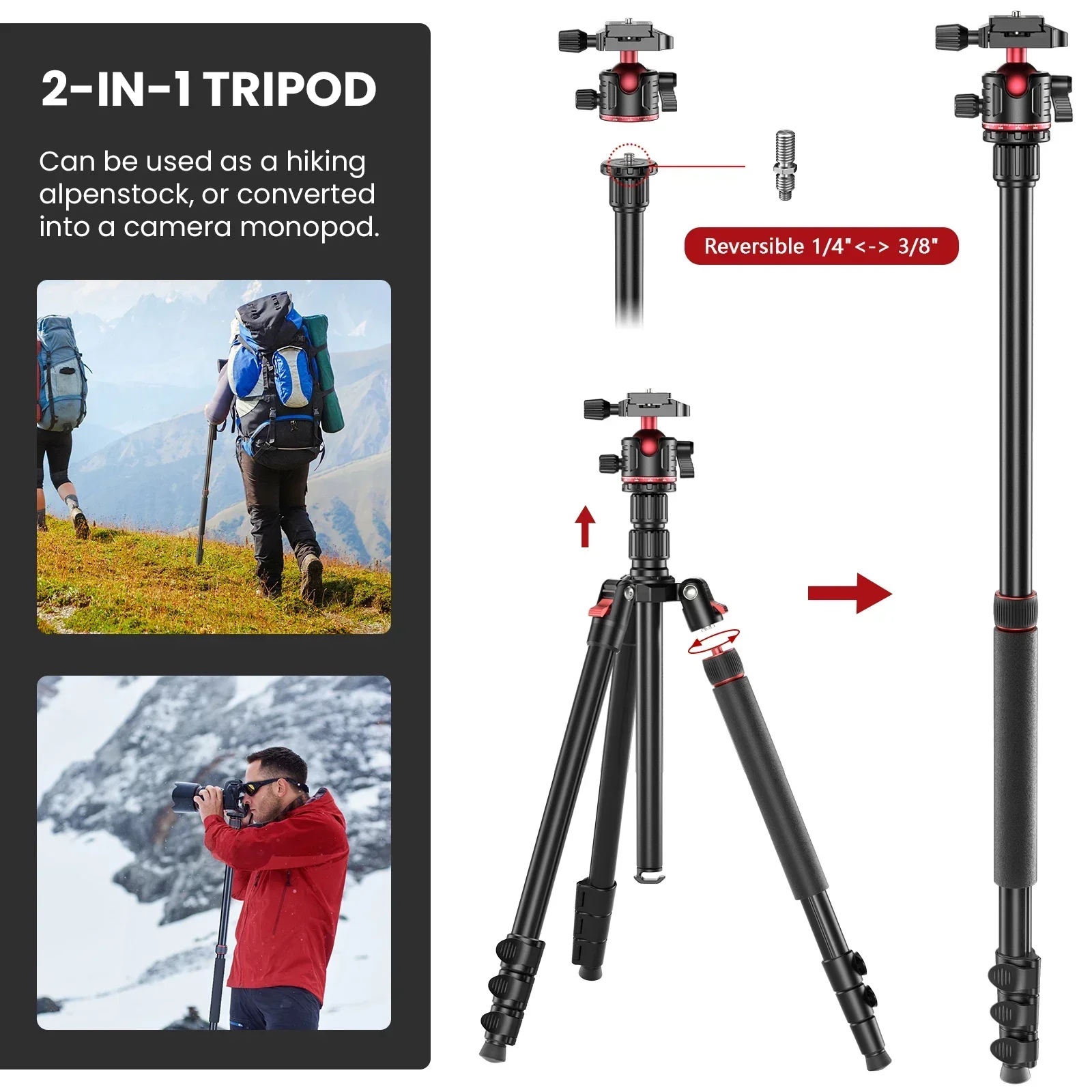 EVUMO GF2 Tripod perjalanan 1. - Camera Tripod Carbon ulasan dan harga