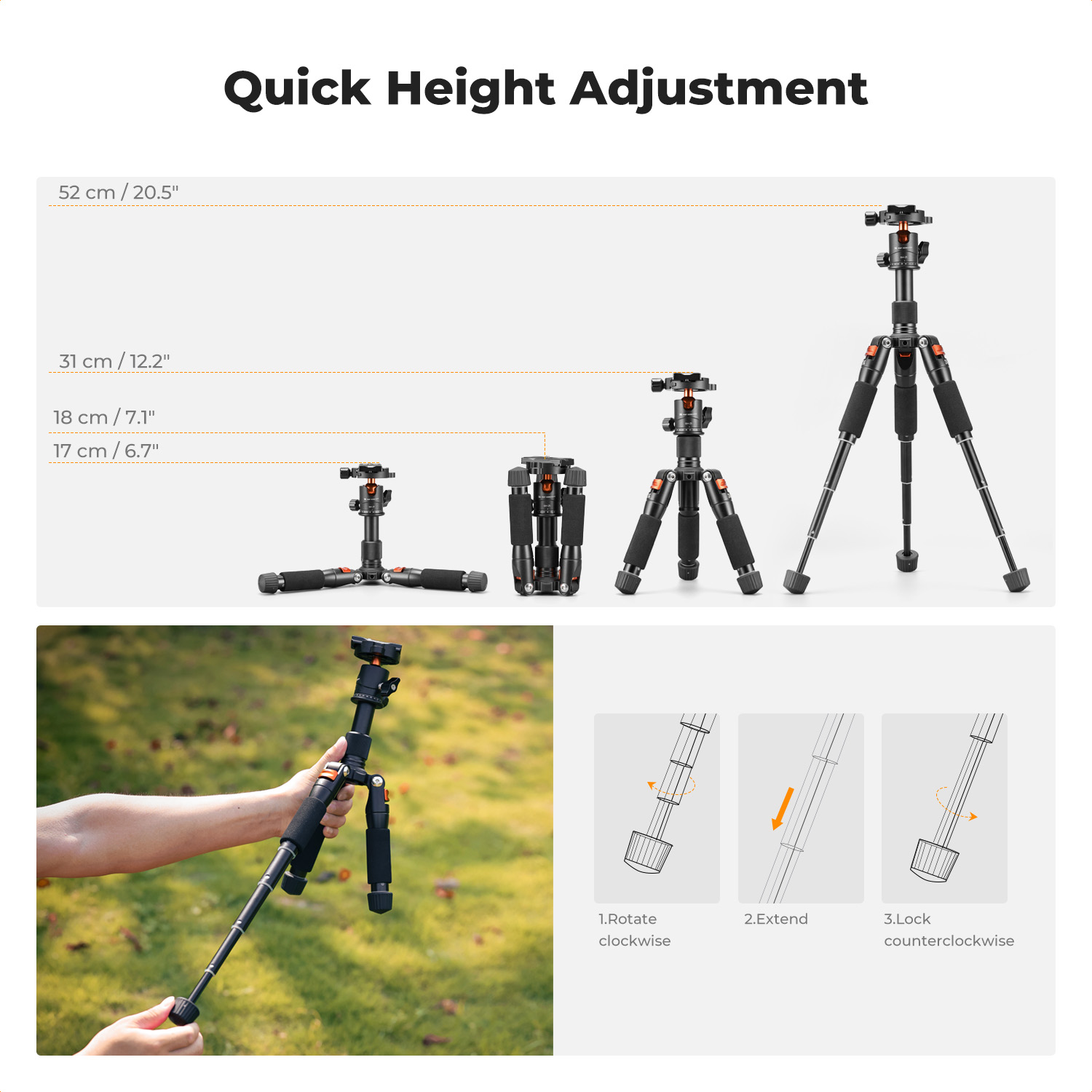 K&F CONCEPT Tripod Mini Deskto - Camera Tripod Carbon ulasan dan harga